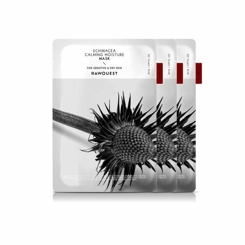 RAWQUEST Набор увлажняющих тканевых масок Echinacea Calming Moisture Mask (3 шт)