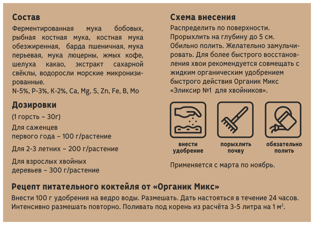 Органическое удобрение ОрганикМикс Удобрение для хвойных 2,8 кг. - фотография № 3