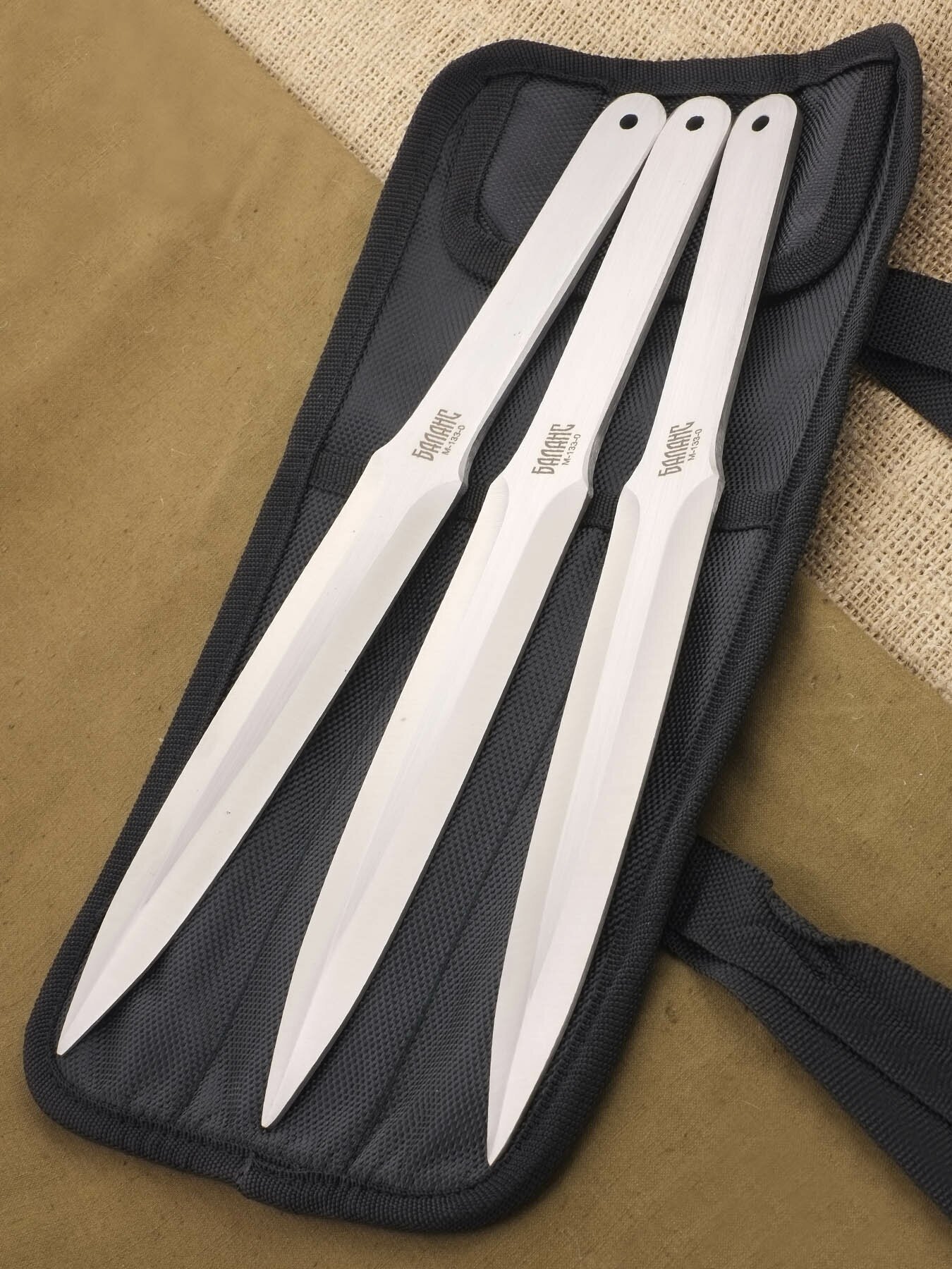Набор ножей спортивных 3 шт Ножемир Баланс M-133-0 в чехле свертке