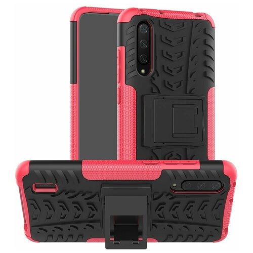 Чехол Hybrid Armor для Xiaomi Mi CC9 / Xiaomi Mi 9 Lite (черный + розовый) чехол накладка для xiaomi mi 13 lite veglas silicone case закрытый светло розовый 18