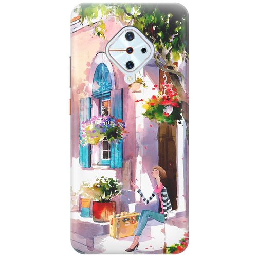 фото Re:pa накладка transparent для vivo v17 с принтом "девочка на цветущей улочке"