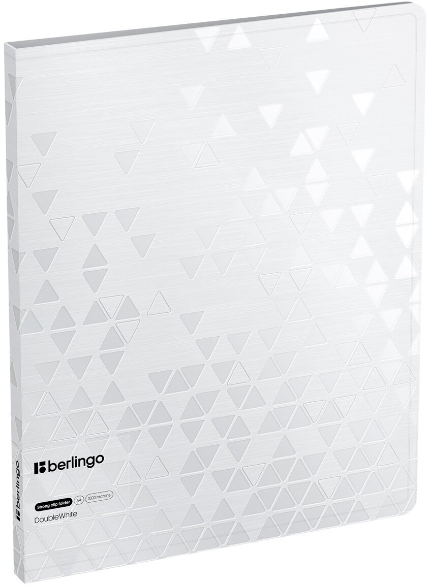 фото Папка c зажимом Berlingo "DoubleWhite", 17мм, 1000мкм, белая, D-кольца, с внутр. карманом