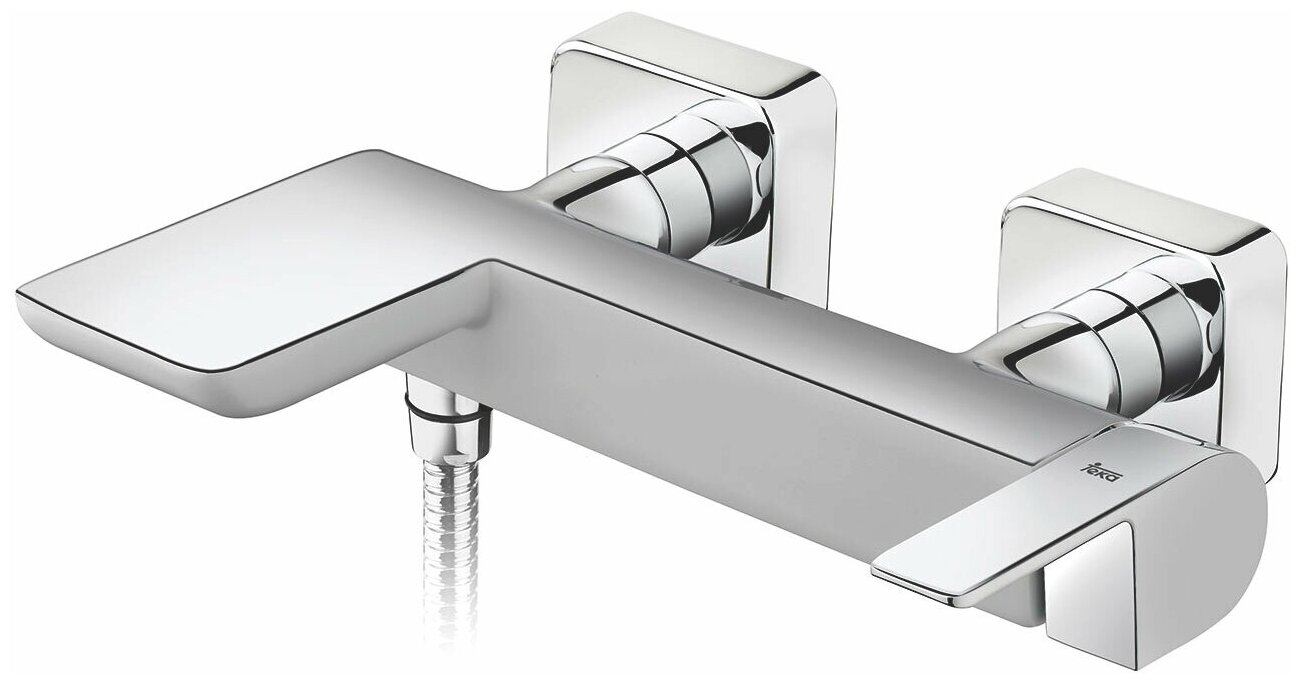 Тека-FORMENTERA смеситель для ванны/душа,каскадный поток воды,без аксессуар., белый-хром(62121020BC)