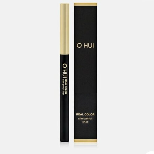 O HUI Тонкая, подводка карандаш для глаз черная (0,14гр) Real Color slim pencil liner 01 black