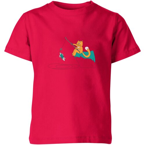 Футболка Us Basic, размер 14, розовый мужская футболка кот рыбак с уловом l желтый