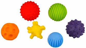 Развивающая игрушка FANCY Тактилики TIH1, голубой/красный/желтый/зеленый/оранжевый/фиолетовый