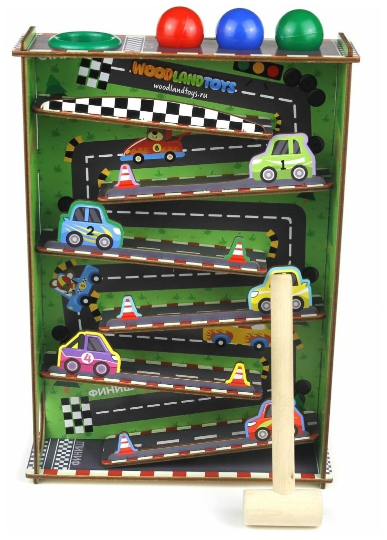 Стучалка WoodLand Toys Горки, Автодром (140102)