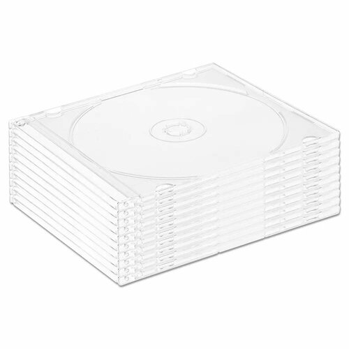 Бокс для CD диска Slim 5 мм, прозрачный, 10 штук CD Slim Box Clear на 1 компакт диск