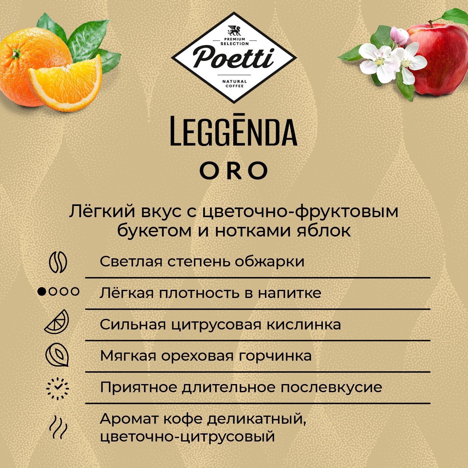 Кофе в зернах Poetti Leggenda Oro 250г ООО Милфудс - фото №12