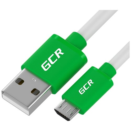 Кабель GCR USB - microUSB (GCR-UAQC2), 0.15 м, 1 шт., белый