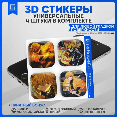 Наклейки на телефон 3D Стикеры Аниме Клинок рассекающий демонов стикеры наклейки аниме детектив конан detective conan 100 шт