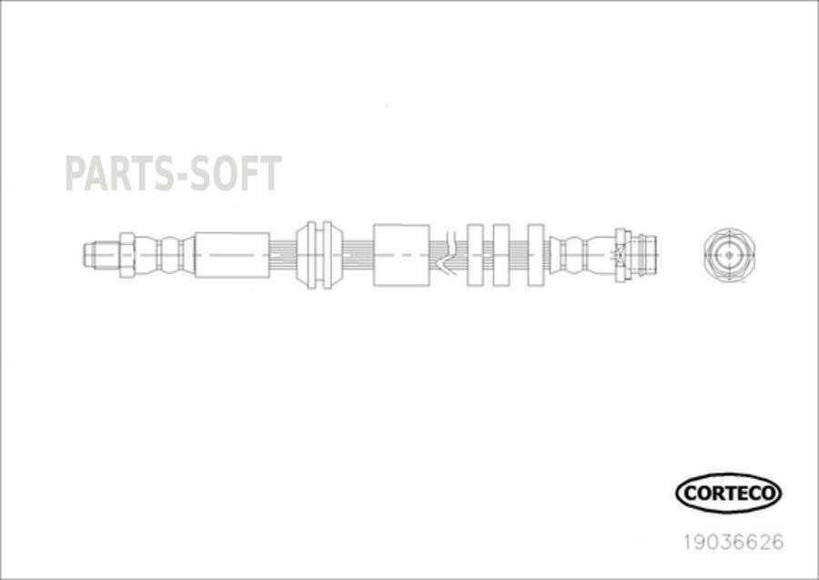 CORTECO 19036626 тормозной шланг передний