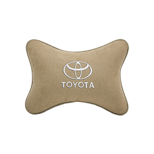 фото Подушка на подголовник алькантара beige (белая) toyota vital technologies