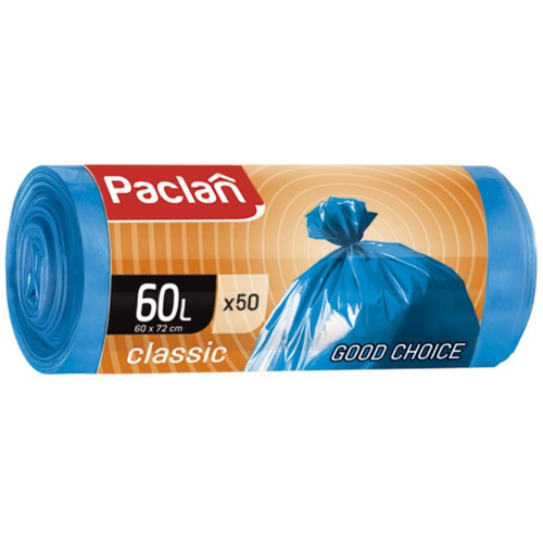 Мешки для мусора PACLAN CLASSIC 60л 50шт. (ПНД) синие