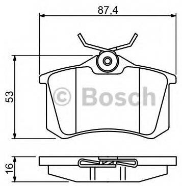 Колодки дисковые задние для renault clio/megane/modus/scenic 1.2-2.0i/1.5-2.0dci 06 Bosch 0986494387