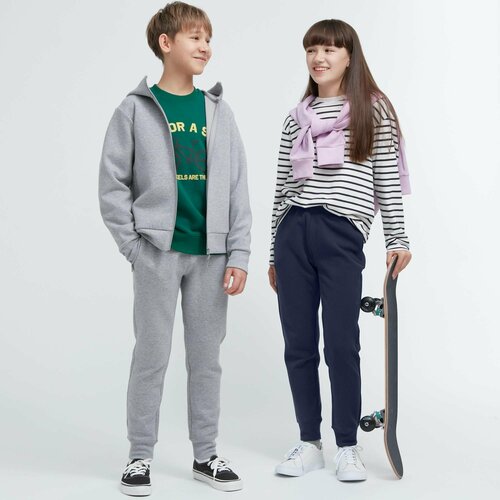 Брюки Uniqlo для мальчиков, размер 9-10Y(140), серый