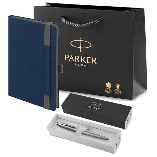фото Ручка parker jotter monochrome оригинал, ежедневник а5 и в подарок фирменный пакет паркер