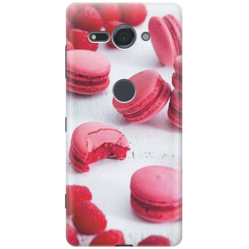 фото Cиликоновый чехол на sony xperia xz2 compact / сони иксперия икс зет 2 компакт с принтом "малиновые макаруны" gosso