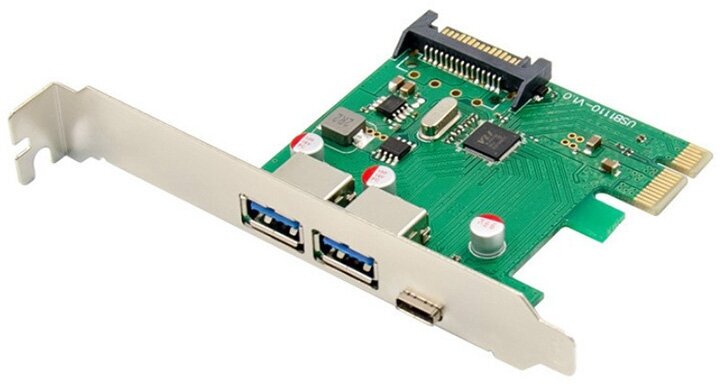 Контроллер Gembird PCI-e 2xUSB-A + xType-C SPCR-03