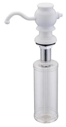 Дозатор жидкого мыла ZorG Sanitary ZR-24 WHITE, белый глянцевый, диспенсер для кухни, ретро, комплект с колбой
