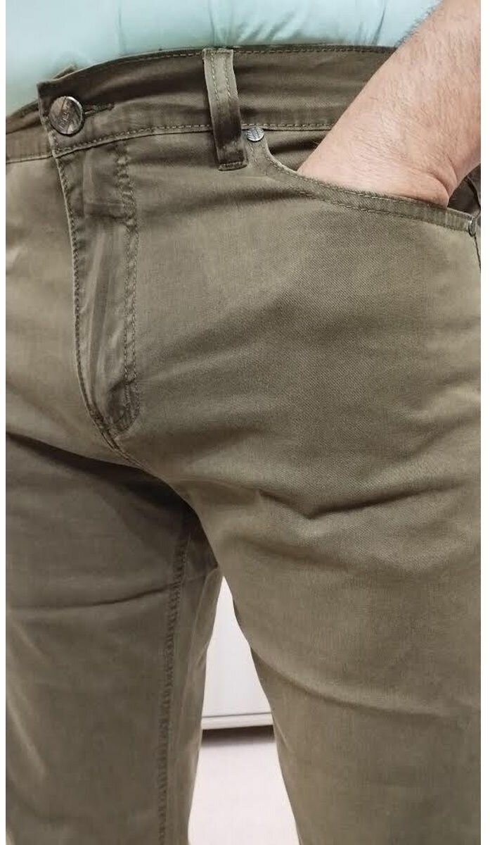 Джинсы широкие CARLO SPACE, размер 44, хаки — фото 1