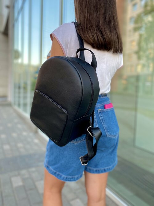Сумка - рюкзак женский из экокожи черный