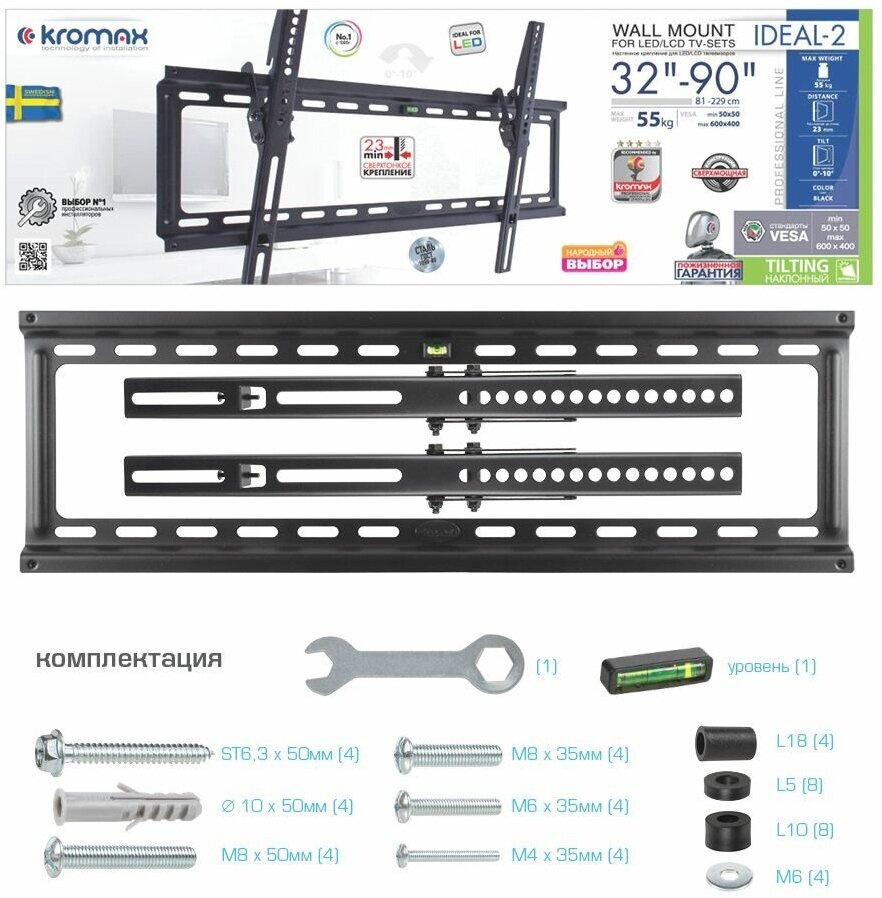 Кронейн на стену Kromax IDEAL-2