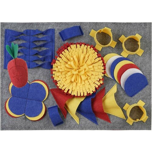 Развивающий нюхательный коврик для собак, 7 заданий, размер 70 х 50 см, экофетр