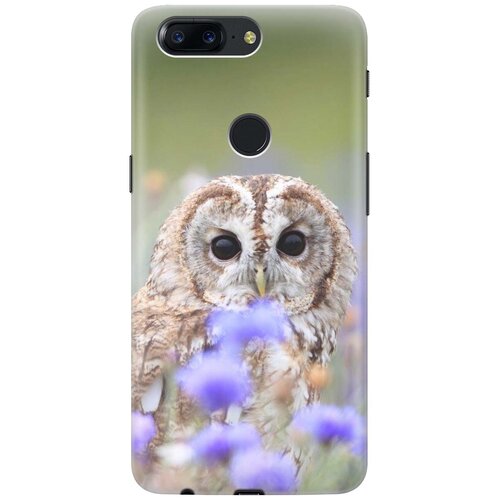 фото Cиликоновый чехол на oneplus 5t / ванплюс 5т с принтом "сова и васильки" gosso