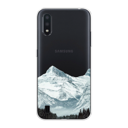 Силиконовый чехол на Samsung Galaxy A01 / Самсунг Гэлакси А01 Горы арт 1, прозрачный матовый силиконовый чехол горы арт 6 на samsung galaxy a01 самсунг гэлакси а01