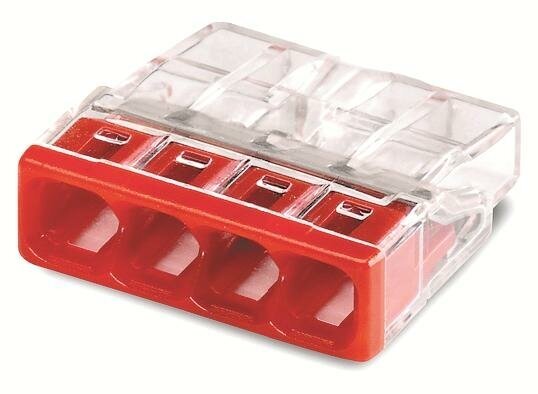 фото Клемма строительно-монтажная СМК 2273-204 EU2.5 414 4-проводная прозр. (блист.5шт) TOKOV ELECTRIC TKE-EU2.5-414/BL5