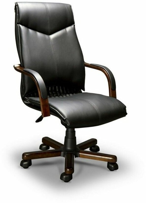 Компьютерное офисное кресло Мирэй Групп BARBARA A, Кожа натуральная, Черное