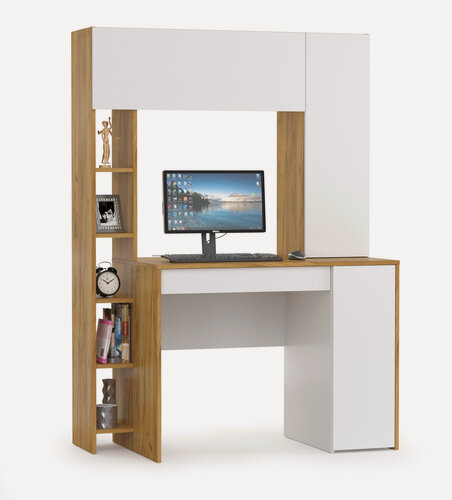 Изображение товара Стол компьютерный Моби Комфорт 12.71 цвет дуб золотой/белый