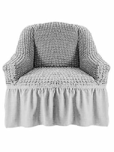 Чехол на кресло с оборкой натяжной универсальный эластичный чехол на кресло-кровать стрейч на резинке с юбкой 120х80см