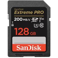 Карта памяти SanDisk Extreme Pro 128 Гб (SDXC, UHS-I V30 U3, 200 Mb/s)