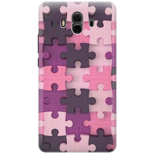 фото Cиликоновый чехол на huawei mate 10 / хуавей мейт 10 с принтом "сиреневый паззл" gosso