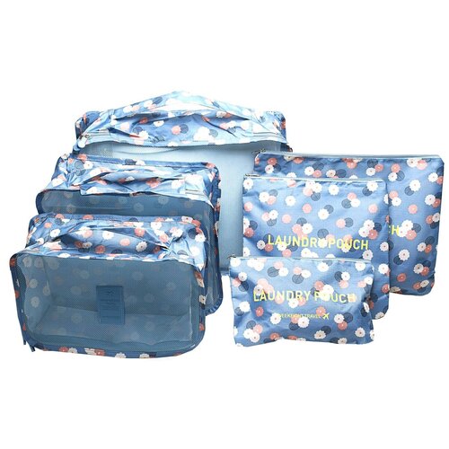 фото Homsu комплект из 6 органайзеров для багажа синий цветок синий
