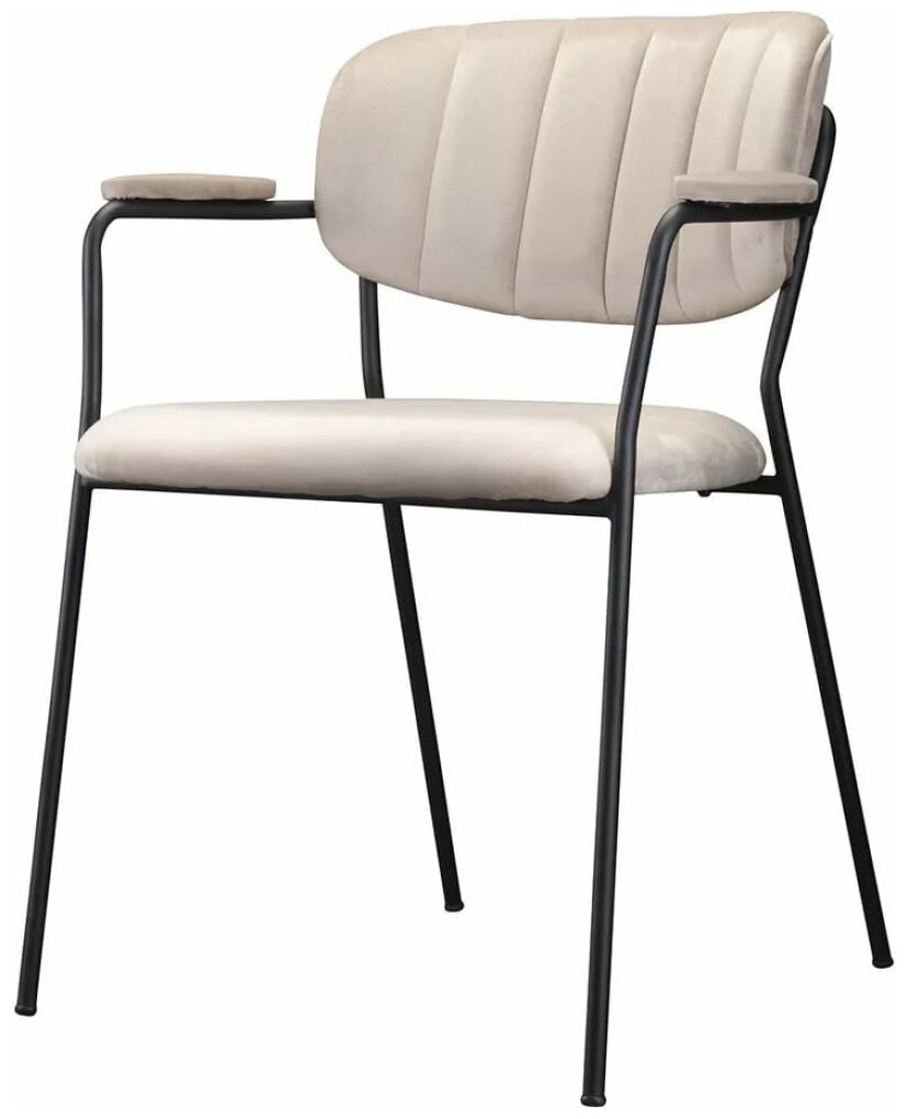 фото Кресло Bergenson Bjorn Eirill, велюр, серо-бежевое