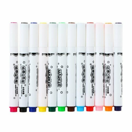 Набор маркеров 12 цветов кистеобразный наконечник в пластиковой коробке 791₽