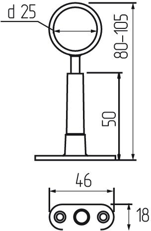 Держатель для трубы регулируемый d-25 мм торцевой (конечный) 2 штуки - фотография № 3