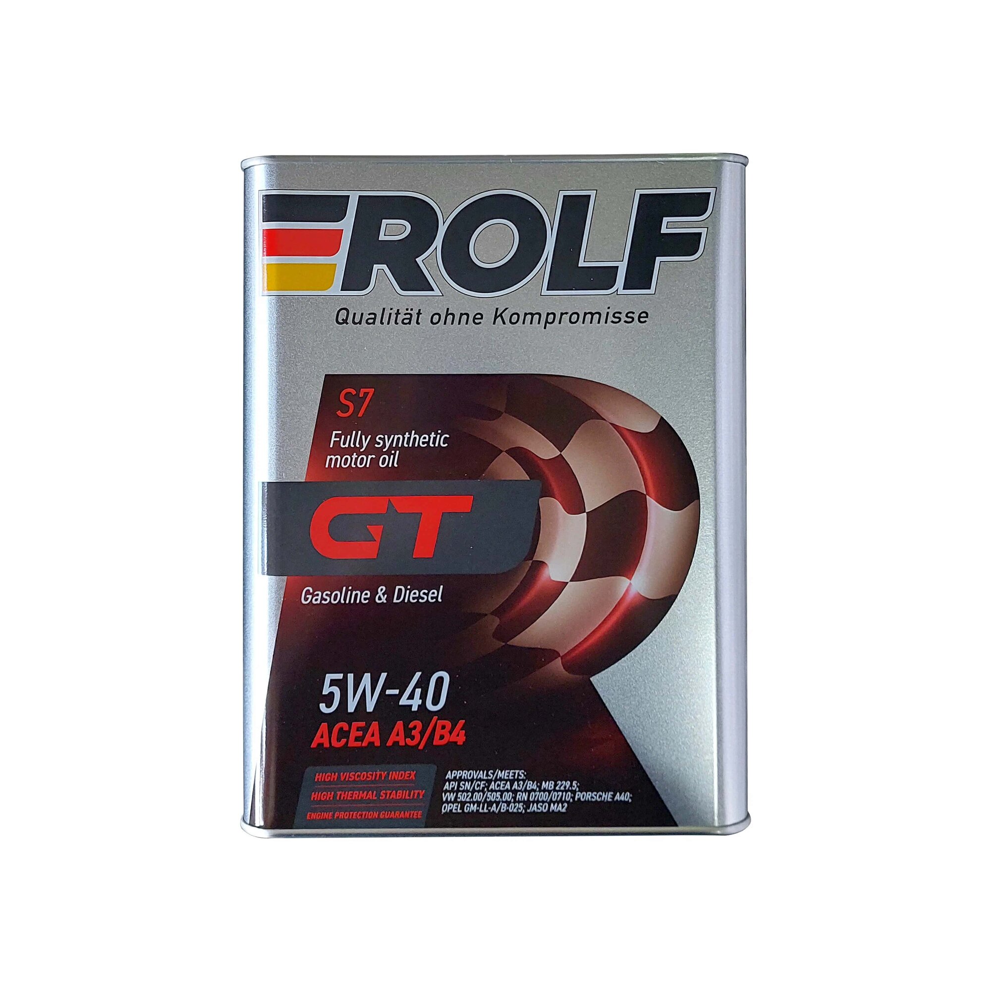 Моторное масло Rolf GT 5W-40, 4 л, синтетическое - фото №3
