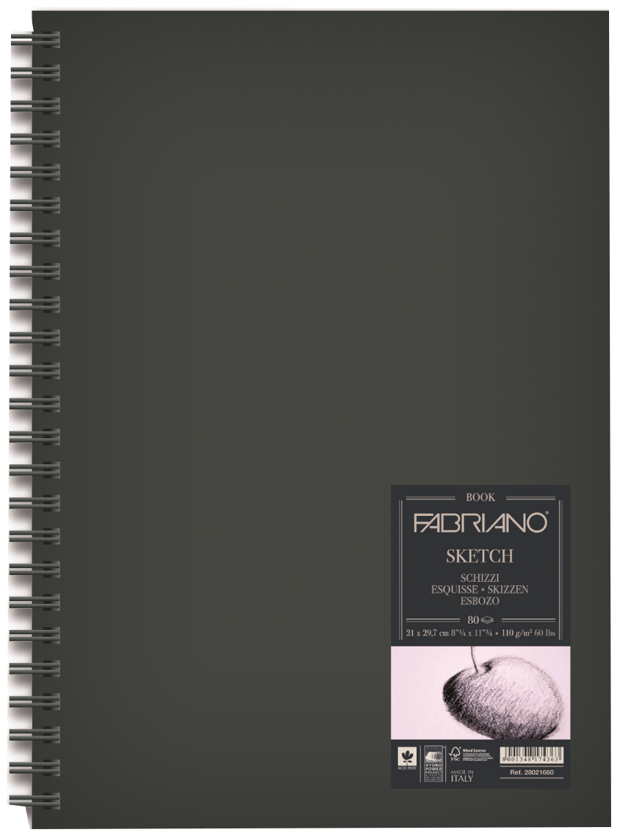 Блокнот для зарисовок Fabriano Sketchbook 110г.,А4,Сатин