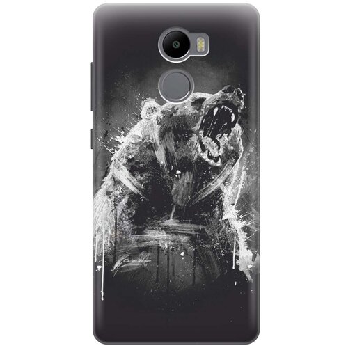 фото Cиликоновый чехол на xiaomi redmi 4 / сяоми редми 4 с принтом "разъяренный медведь" gosso