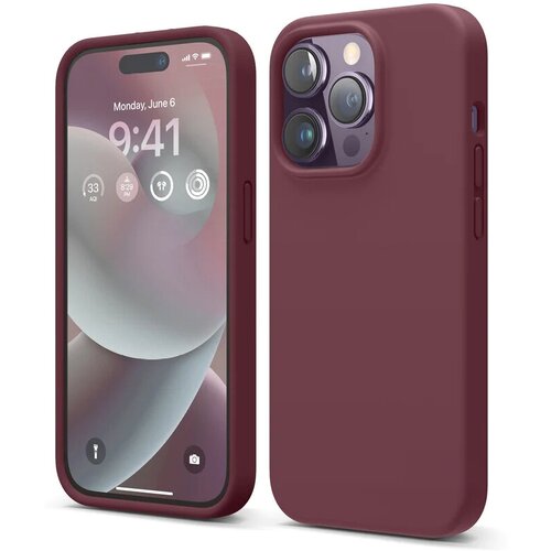 Чехол Elago Soft Silicone Case для iPhone 14 Pro бургундский красный (Burgundy)