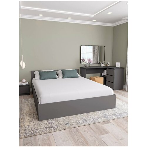 Кровать 1600 серый графит
