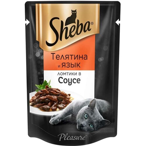 Sheba Паучи для кошек Ломтики в соусе с телятиной и языком 75г 10248074 0,075 кг 58427 (31 шт)