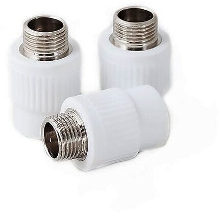 фото Муфта 25 ПП с наружной резьбой 1/2", белая, восток