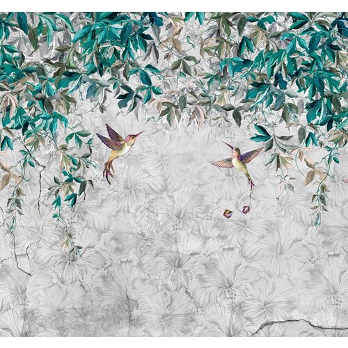 Моющиеся виниловые фотообои GrandPiK Колибри в саду. цвет, 300х280 см моющиеся виниловые фотообои grandpik колибри в саду цвет 450х270 см