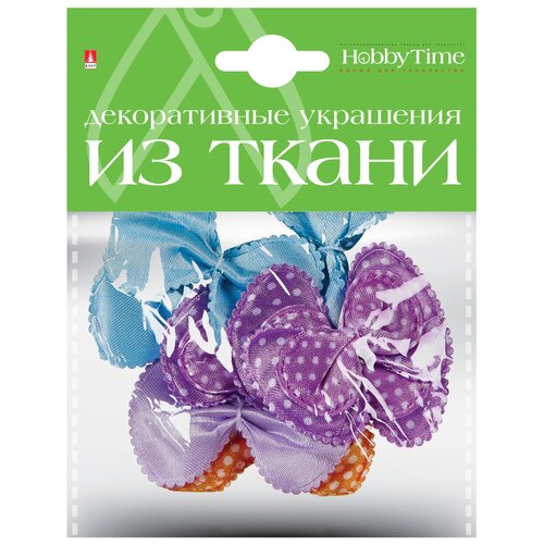 Декор из ткани, Набор №12 бантики L ( 5 видов ) 2-159/08 декор из ткани набор 10 сердечки м 5 видов 2 159 06