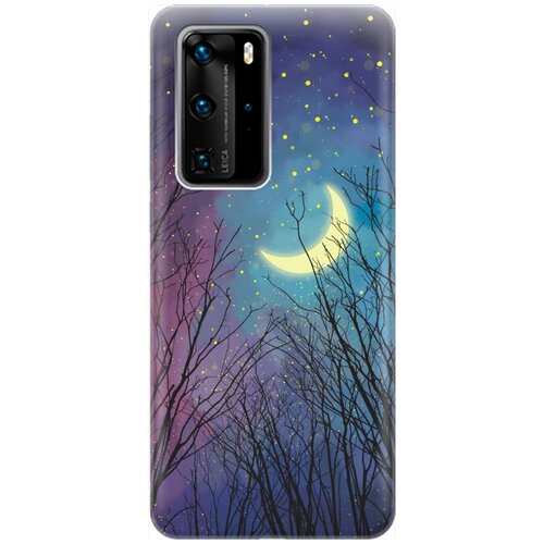 фото Re:pa накладка transparent для huawei p40 pro с принтом "месяц в ветвях"